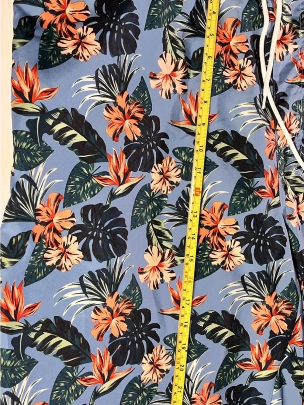 Men's Tropical Floral Swim Trunks - Light Blue